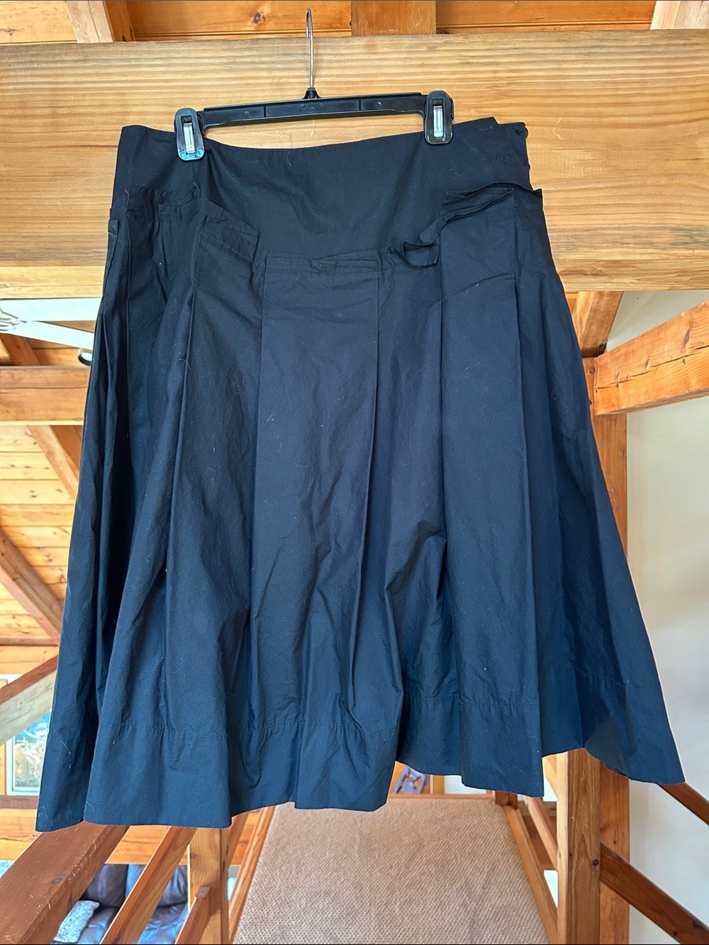 Women's Black A-Line Pleated Skirt